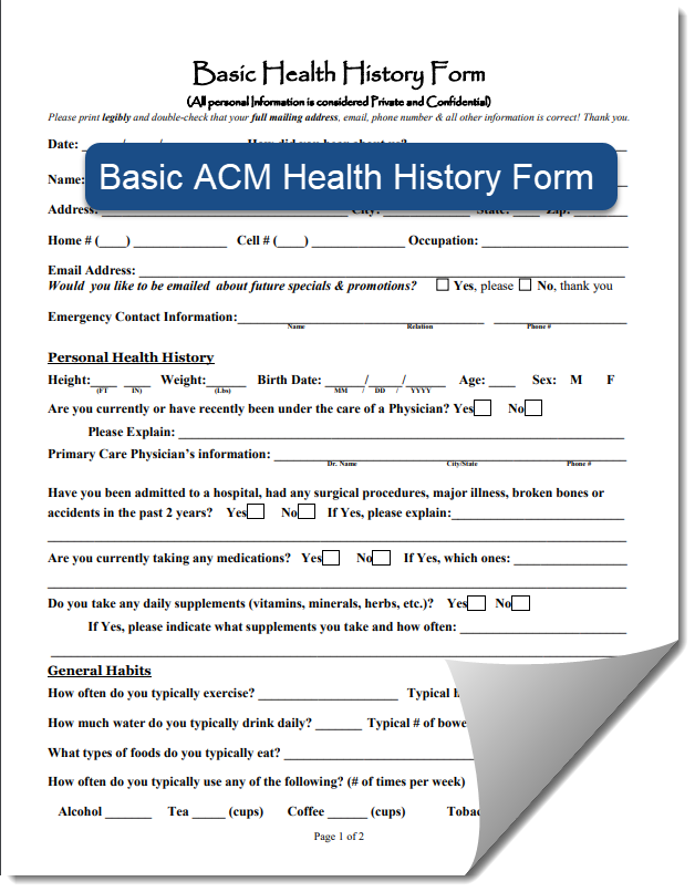 ACM Basic Health Form
