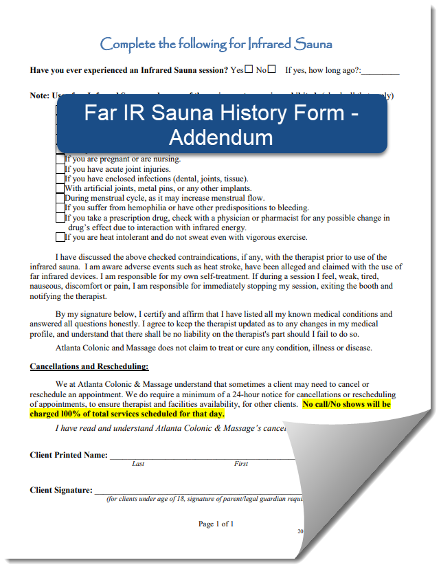 ACM Sauna History Form