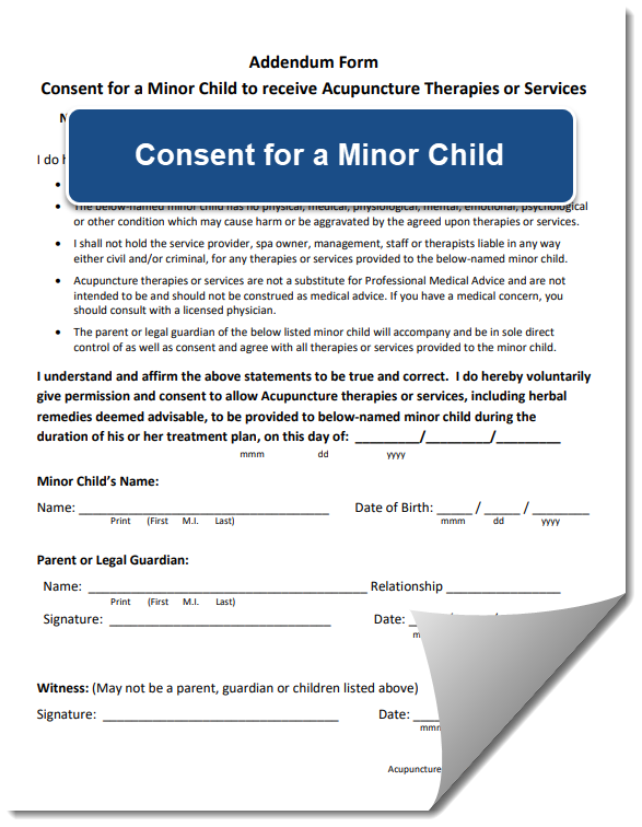Consent for a Minor Child
